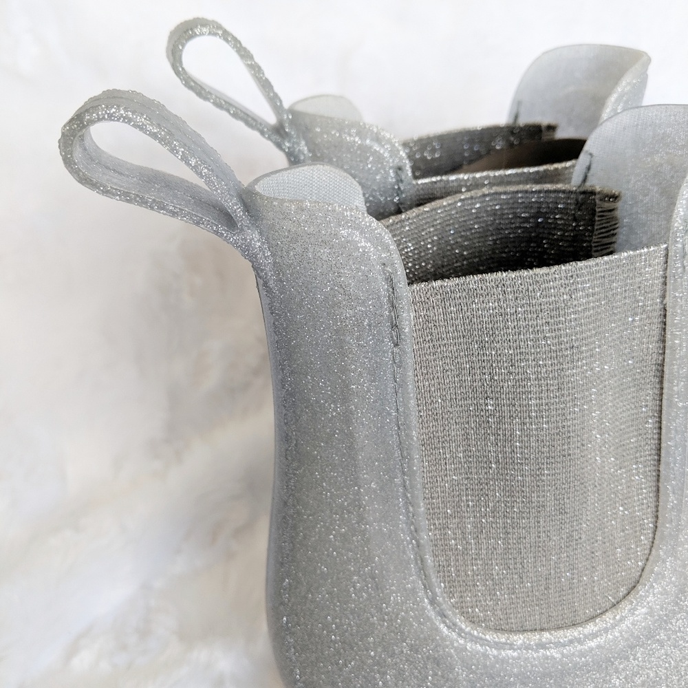 NIB J. Crew Chelsea Rain Boot in Silver Glitter - Picture 8 of 8